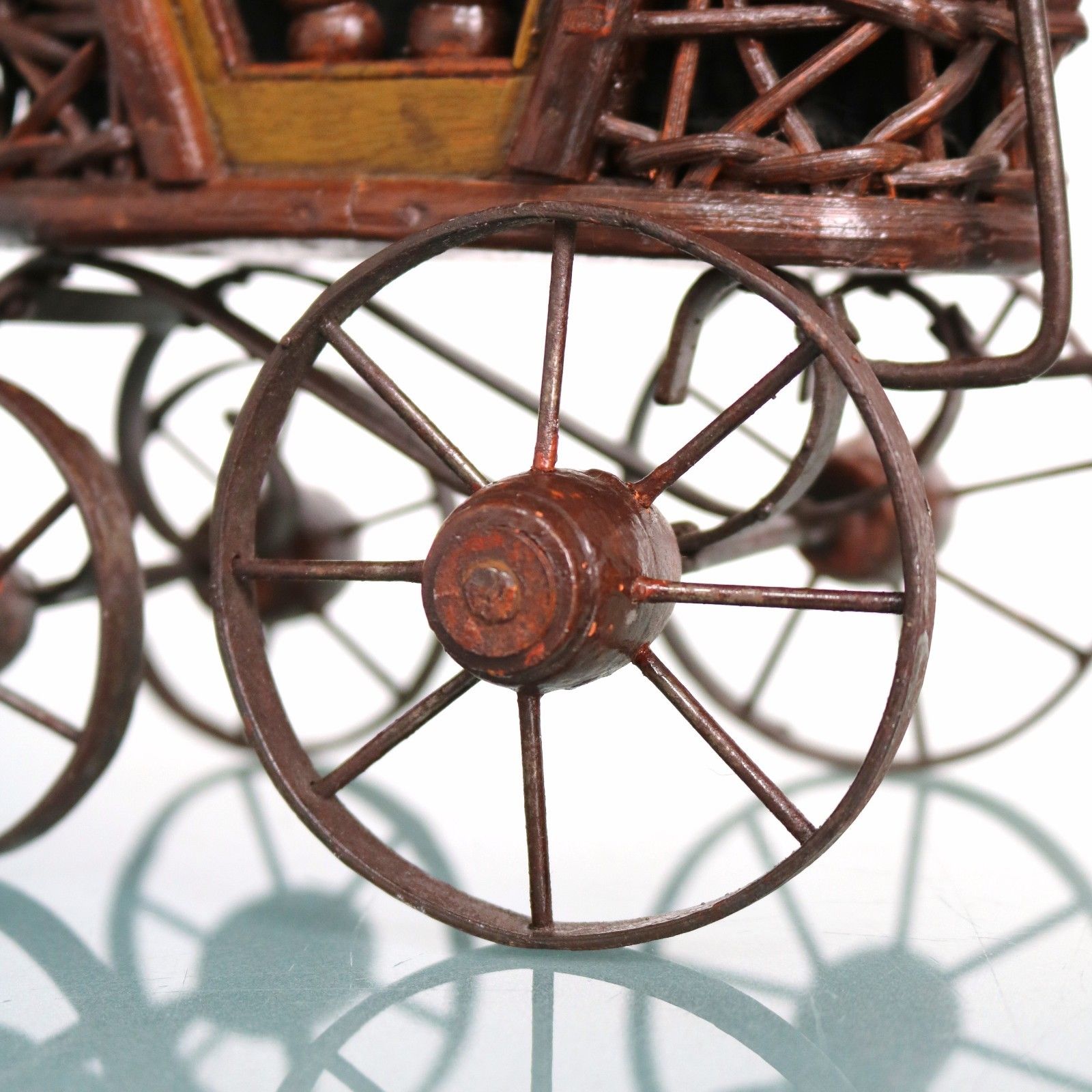 Antique Doll Carriage Dutch TOP! Condition Rare Wood Metal Baby Mini Functioning