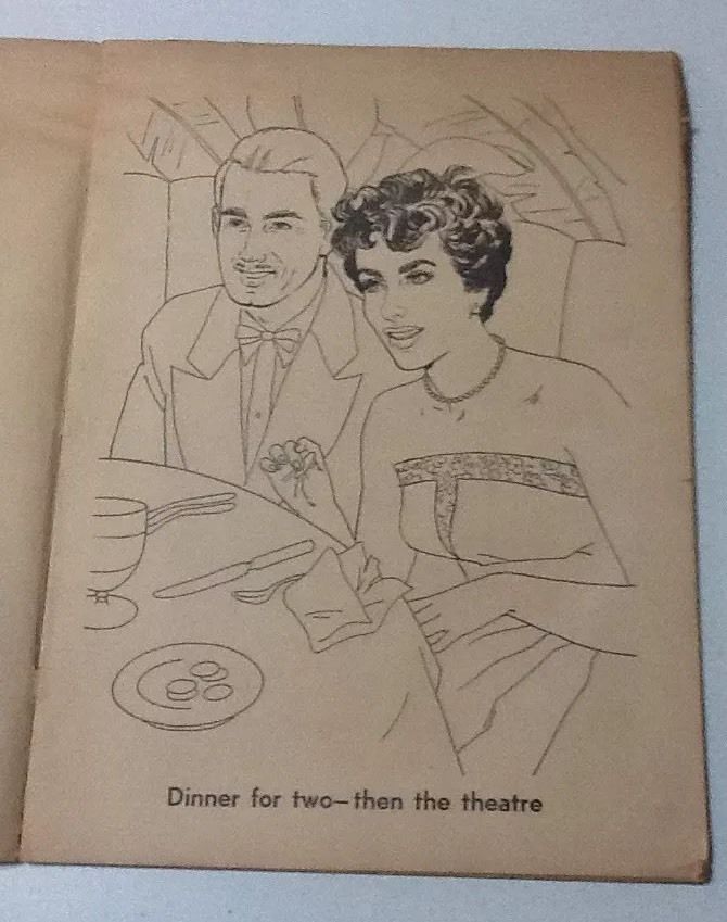 Elizabeth Taylor Coloring Book 1954 Whitman