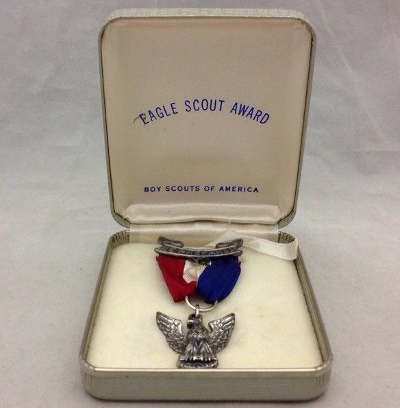 Vintage Sterling Silver Boy Scouts Of America Eagle Scout Award In Original Box