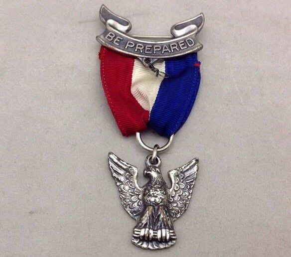 Vintage Sterling Silver Boy Scouts Of America Eagle Scout Award In Original Box