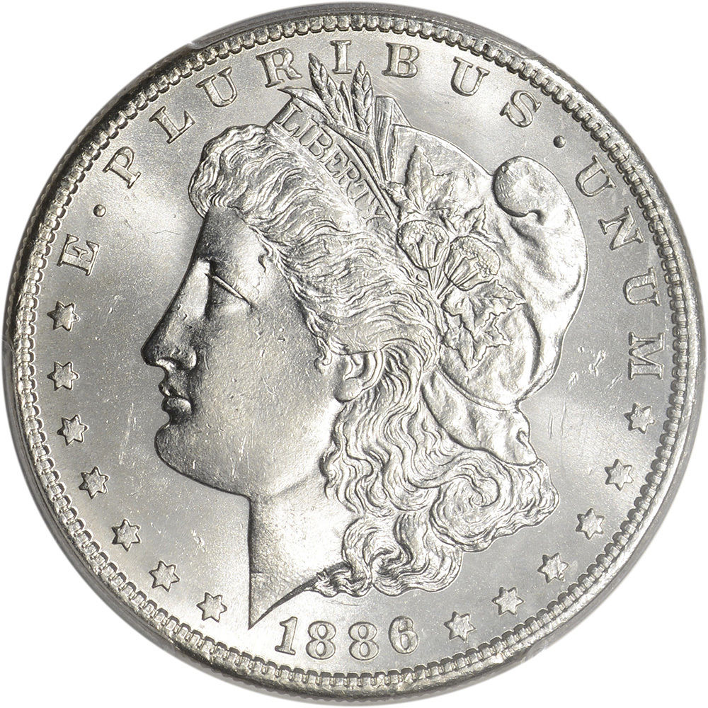 1886-S US Morgan Silver Dollar $1 - PCGS MS65