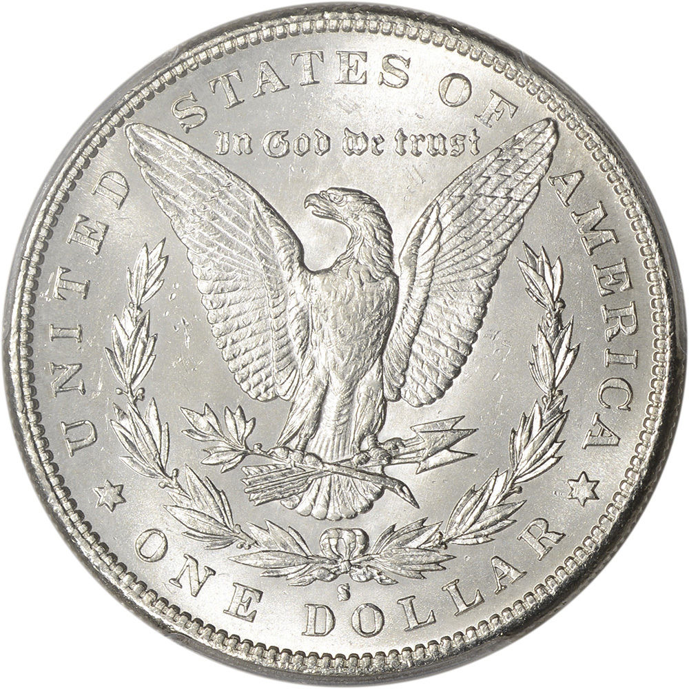 1886-S US Morgan Silver Dollar $1 - PCGS MS65