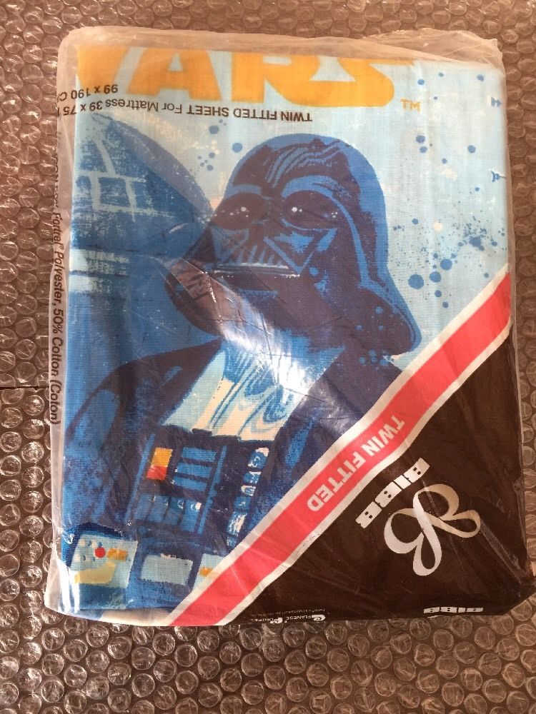 Star Wars Space Fantasy vintage twin fitted sheet by BIBB 1977 Darth Vader
