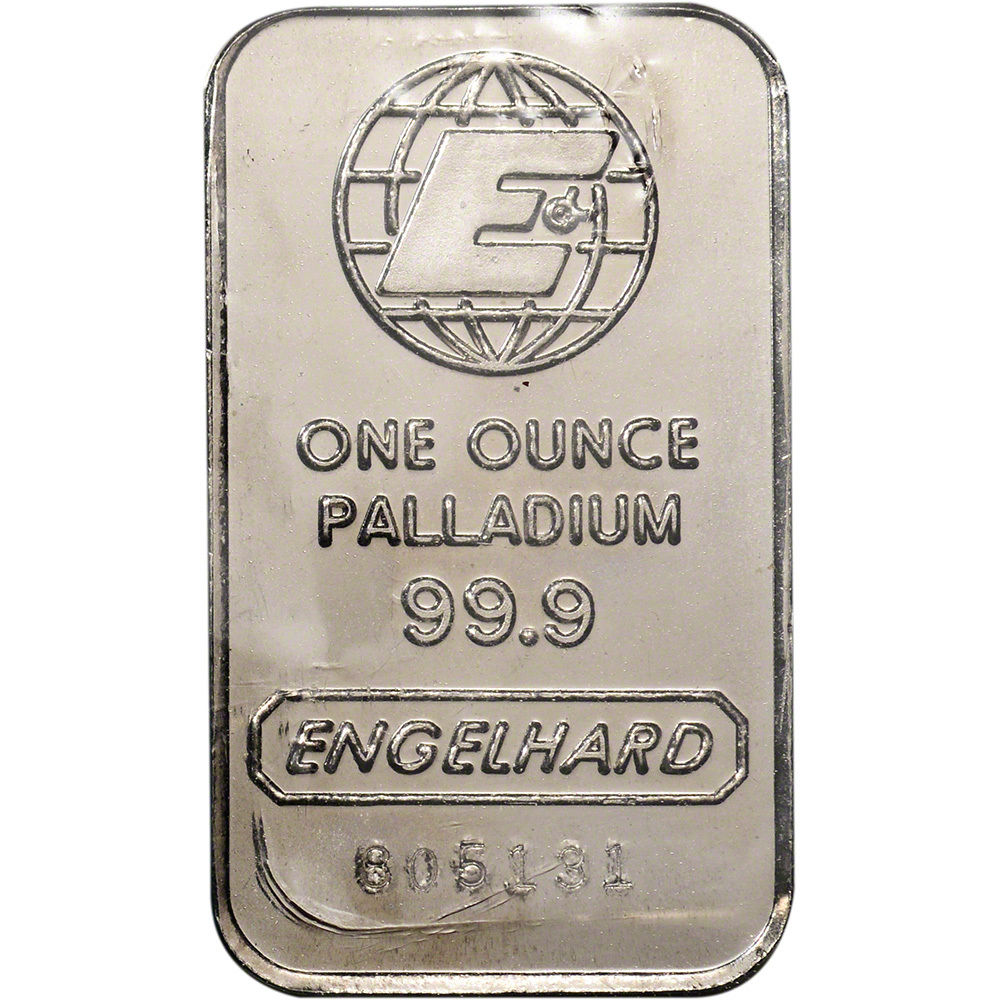 1 oz. Palladium Bar - Engelhard - 99.9 Pure in Vintage Sealed Assay