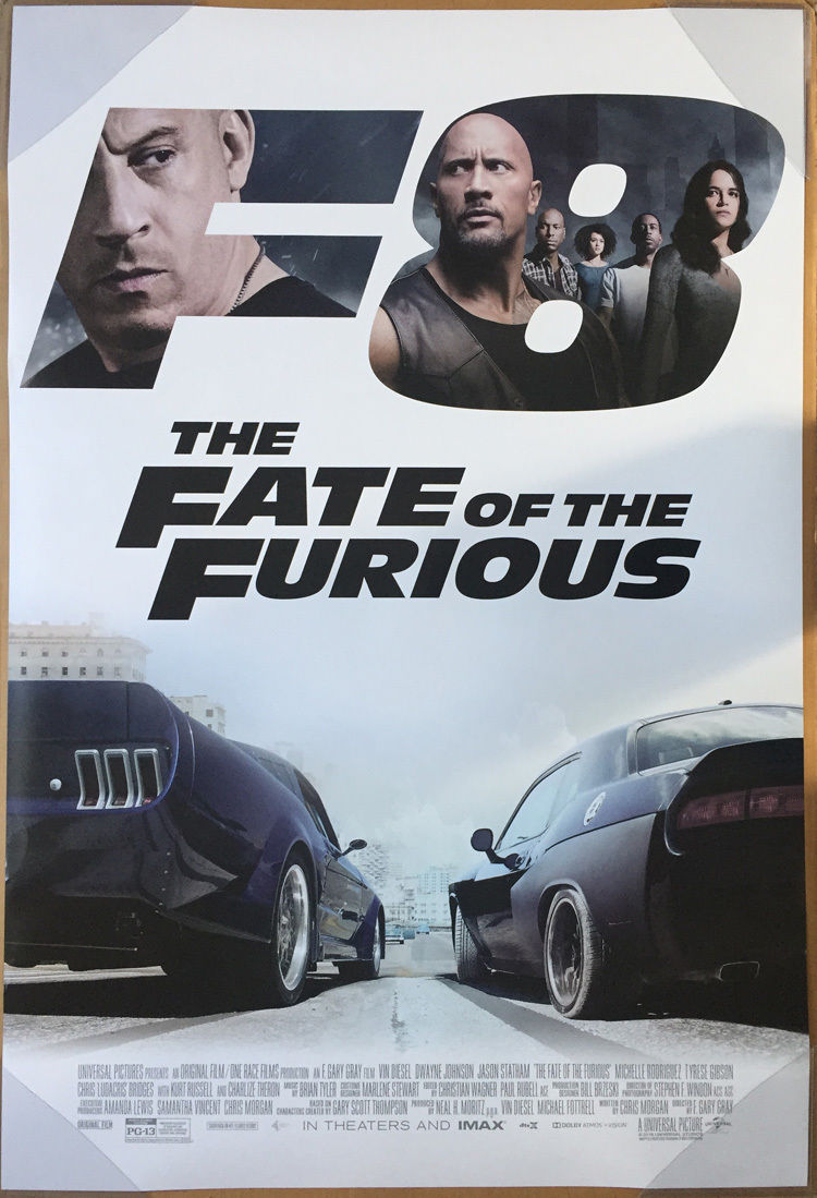 THE FATE OF THE FURIOUS MOVIE POSTER 2 Sided ORIGINAL FINAL 27x40 VIN DIESEL