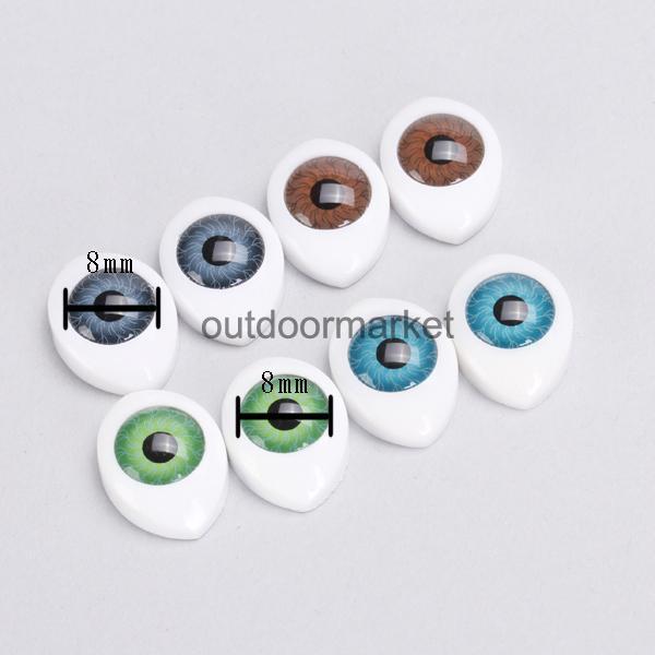 4 Color 8pcs Doll Eyes Oval Hollow Back Eyes for Doll Mask DIY Accessory 8mm