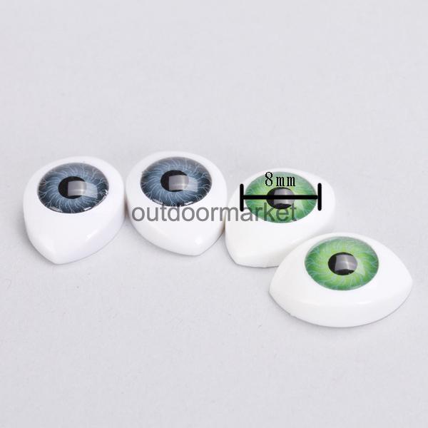 4 Color 8pcs Doll Eyes Oval Hollow Back Eyes for Doll Mask DIY Accessory 8mm