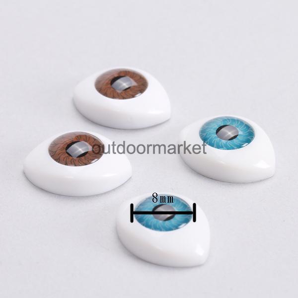 4 Color 8pcs Doll Eyes Oval Hollow Back Eyes for Doll Mask DIY Accessory 8mm