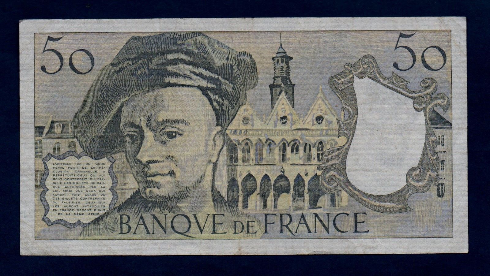 France Banknote 50 Francs Quentin 1990  VF