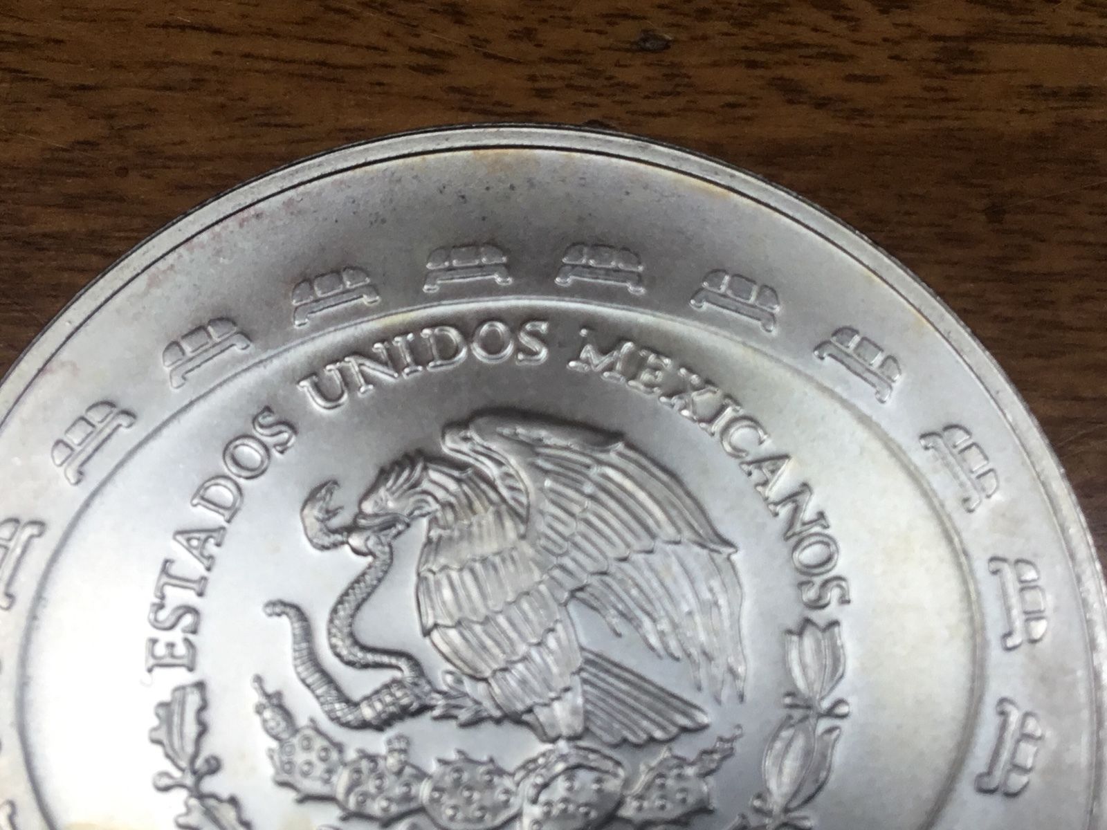 MEXICO 1 Oz 1998 5 PESOS SILVER COIN DISCO DE LA MUERTE