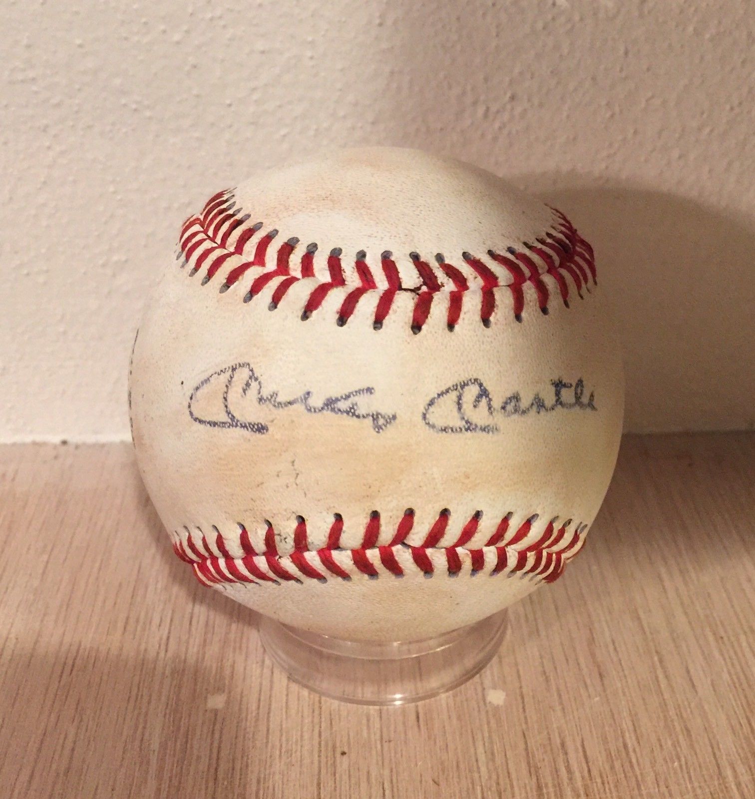 Mickey Mantle Replica Autographed 1960's Style OAL Baseball.