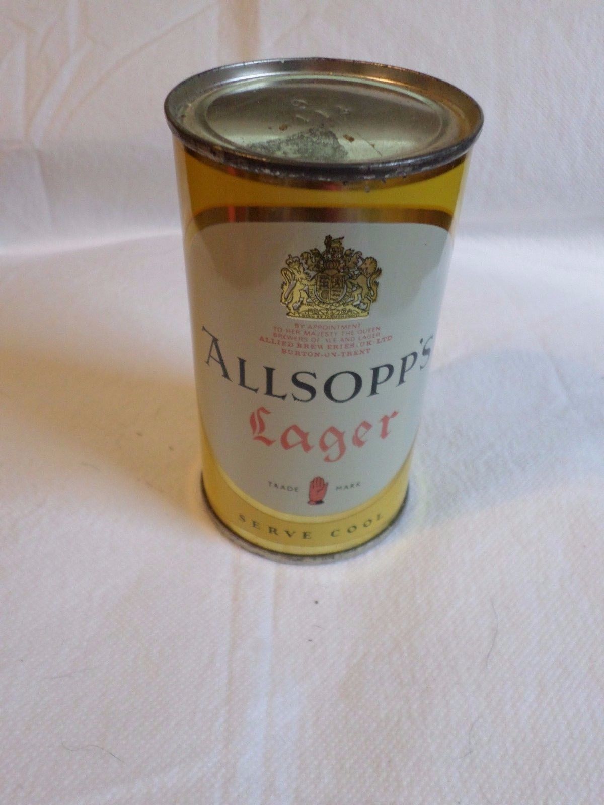 Vintage RAre Allsopp's Lager Allied Breweries UK Flat Top Beer Can
