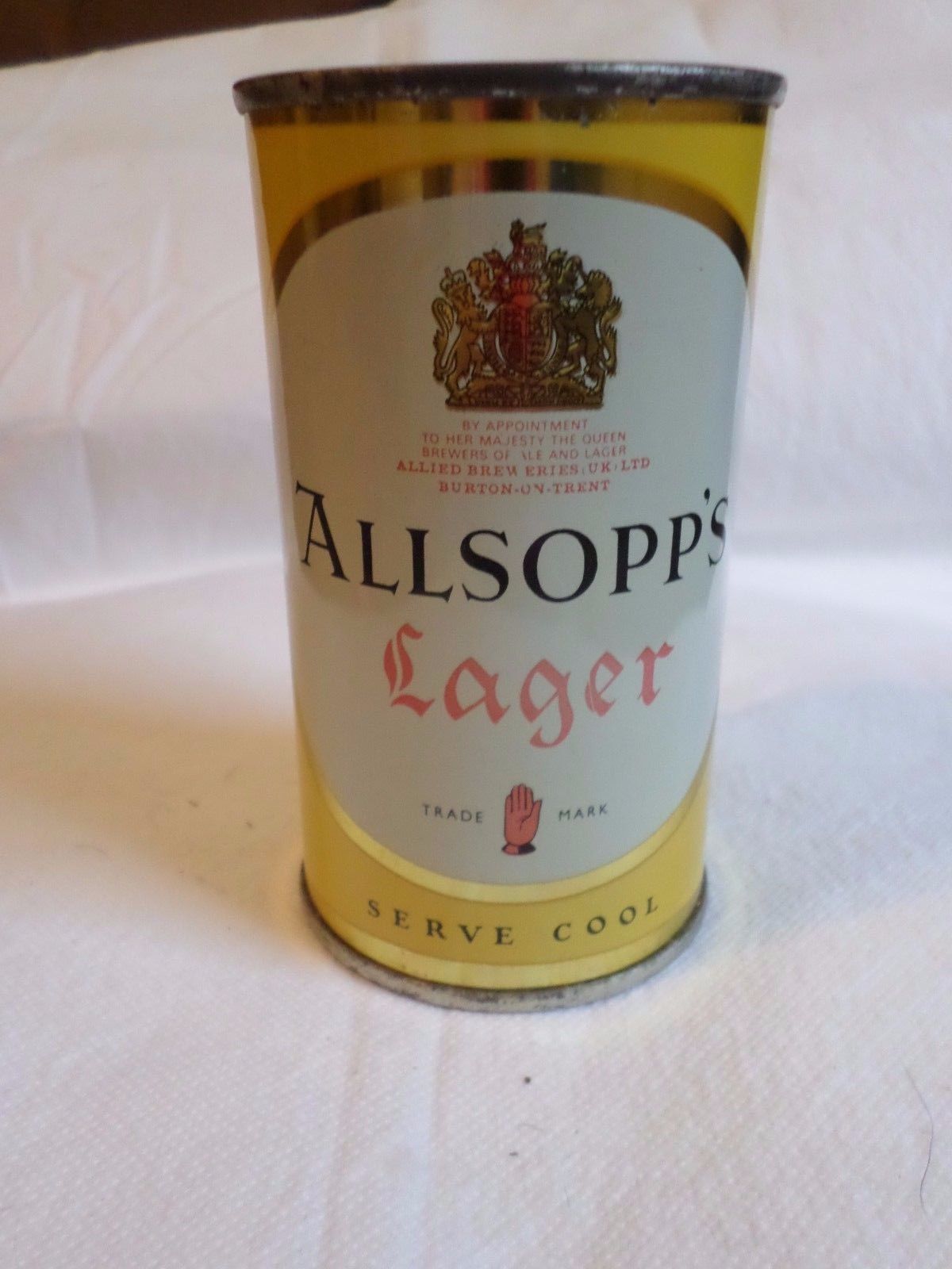 Vintage RAre Allsopp's Lager Allied Breweries UK Flat Top Beer Can