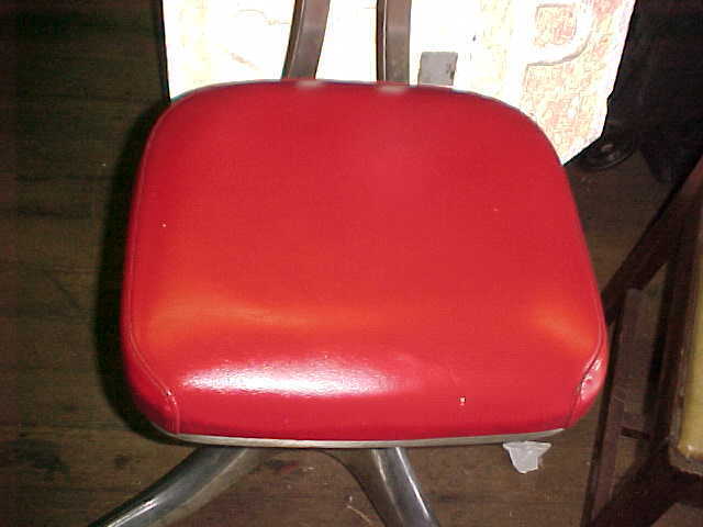 Shaw Walker Vintage Industrial Machine Age Mid Century Office Desk Chair In Red