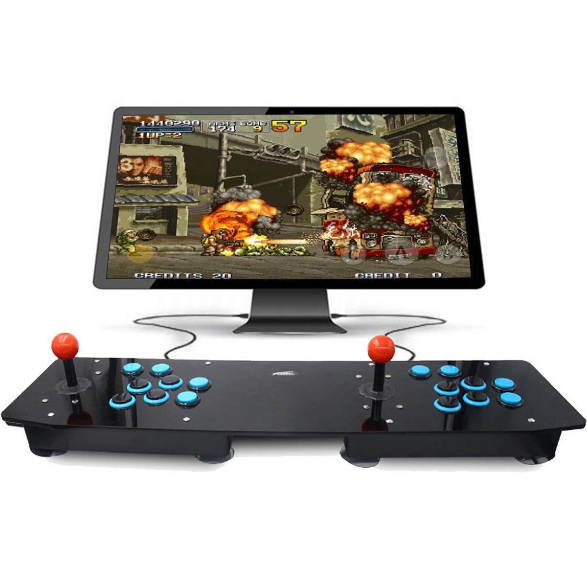 Double Arcade Stick Video Game Joystick Controller Arcade Console For PC USB