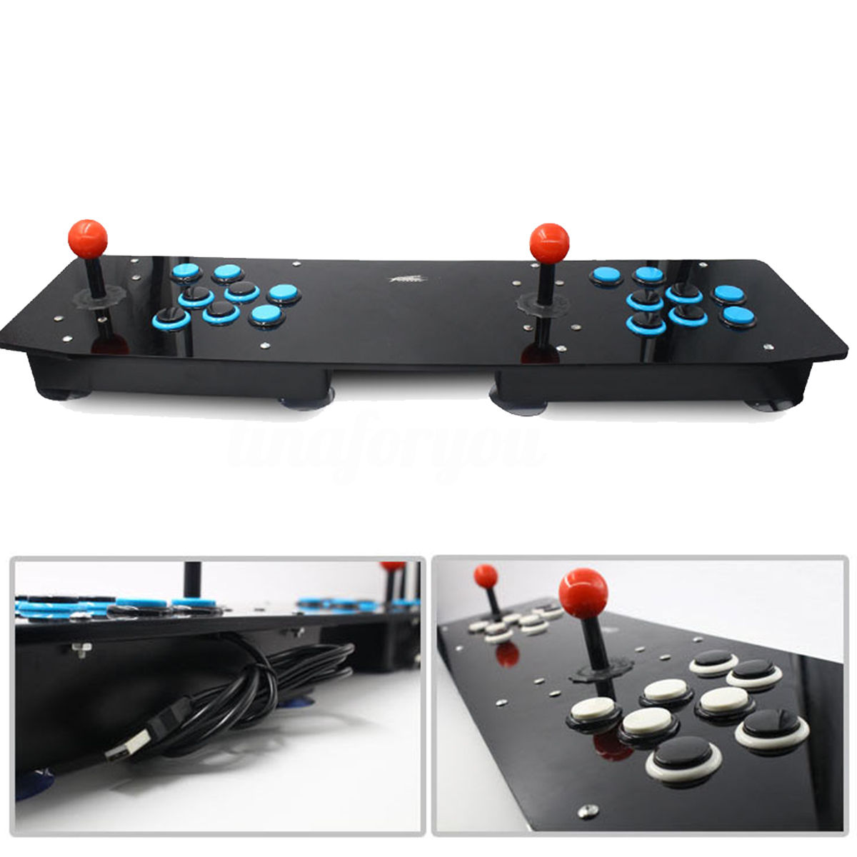 Double Arcade Stick Video Game Joystick Controller Arcade Console For PC USB