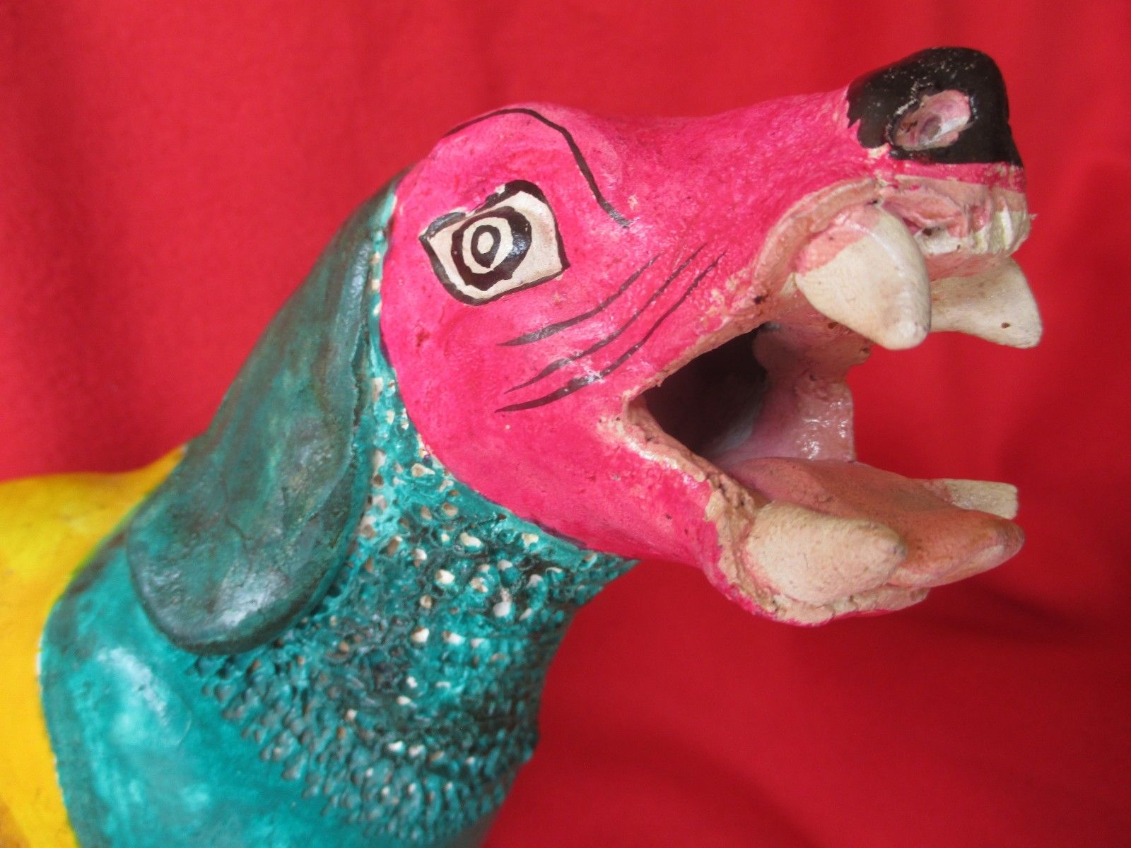 Juan Jose Medrano Ceramic Folk Art Fantastical Colored Dog Creature