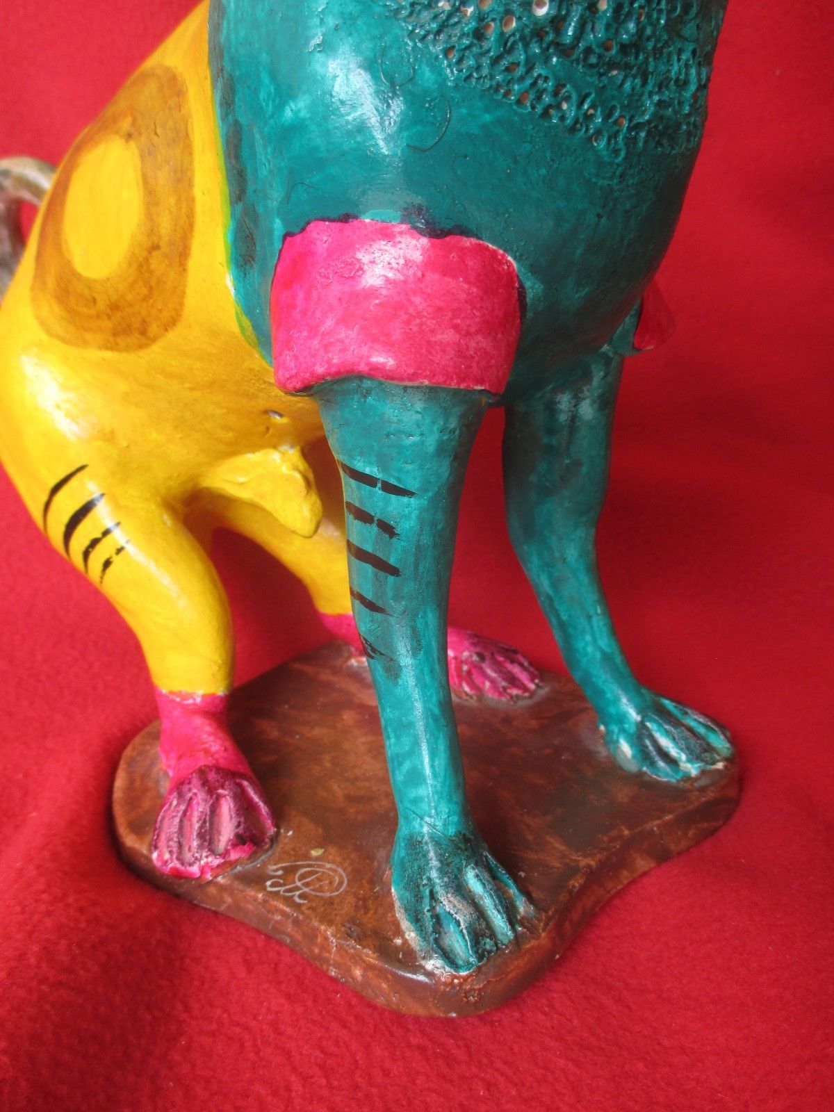 Juan Jose Medrano Ceramic Folk Art Fantastical Colored Dog Creature