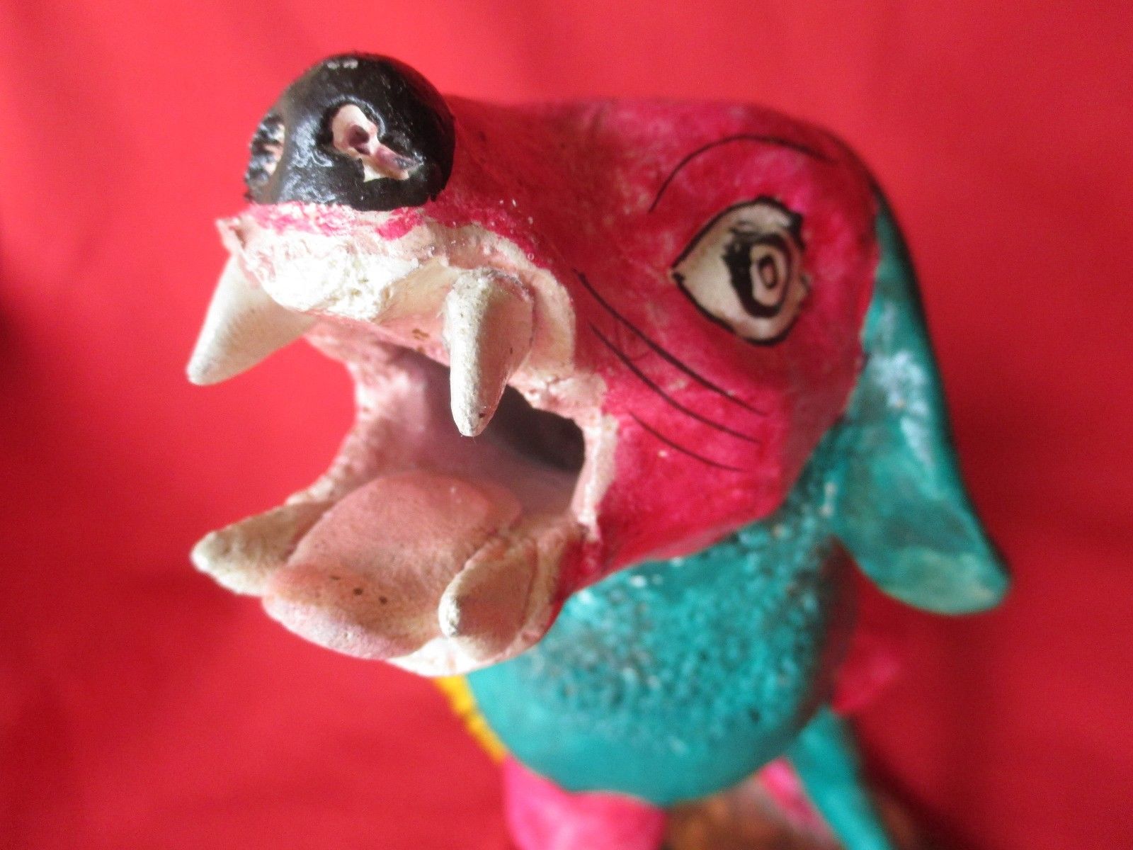 Juan Jose Medrano Ceramic Folk Art Fantastical Colored Dog Creature