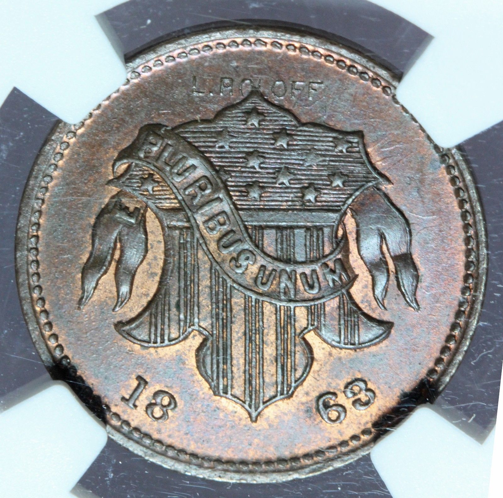 1863 New York NY Staudinger's Civil War Store Token F-630BS-2a - NGC MS 64 BN