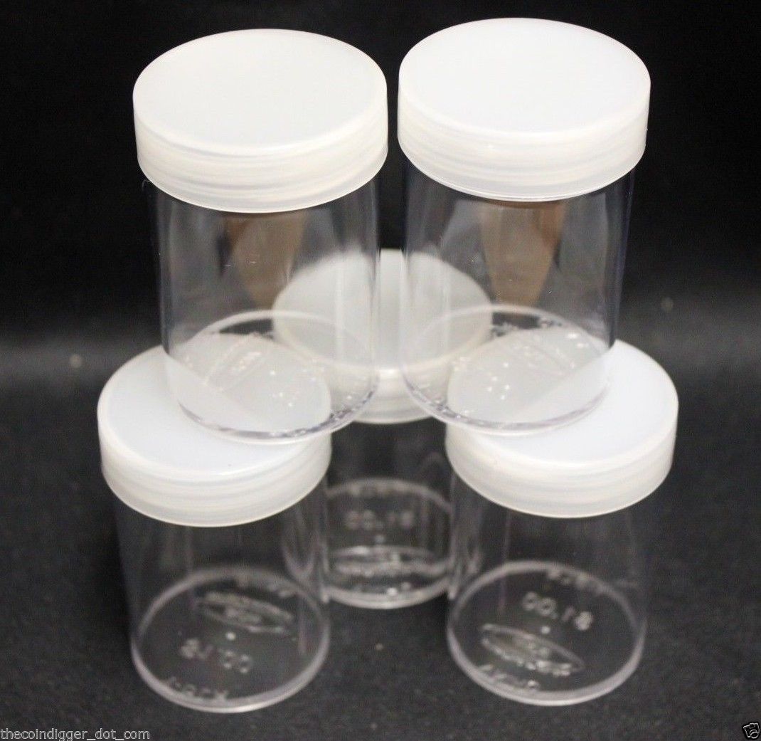 5pk BCW Coin Tube Silver Morgan Dollar Plastic Storage Tubes Screw Cap HOLDS 20