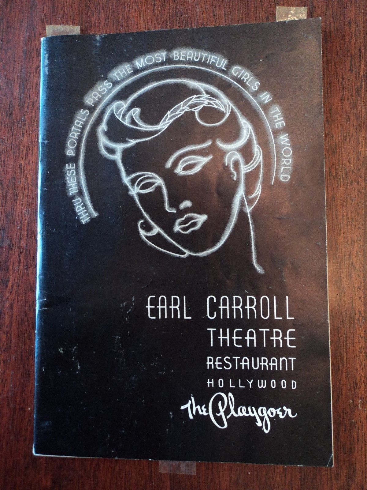 VINTAGE EARL CARROLL THEATRE RESTAURANT HOLLYWOOD "THE PLAYGOER" 1940s?