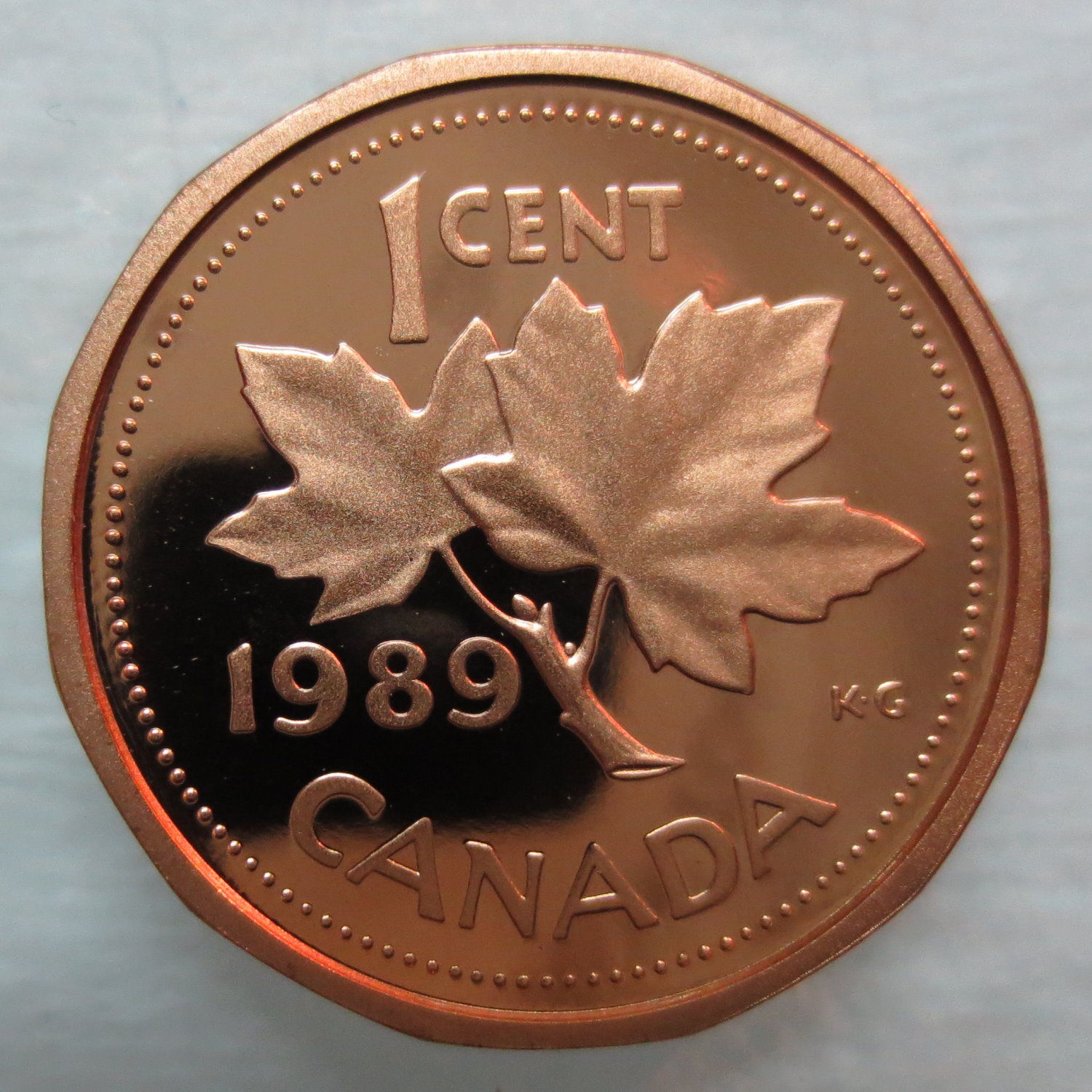 1989 CANADA 1 CENT PROOF PENNY COIN