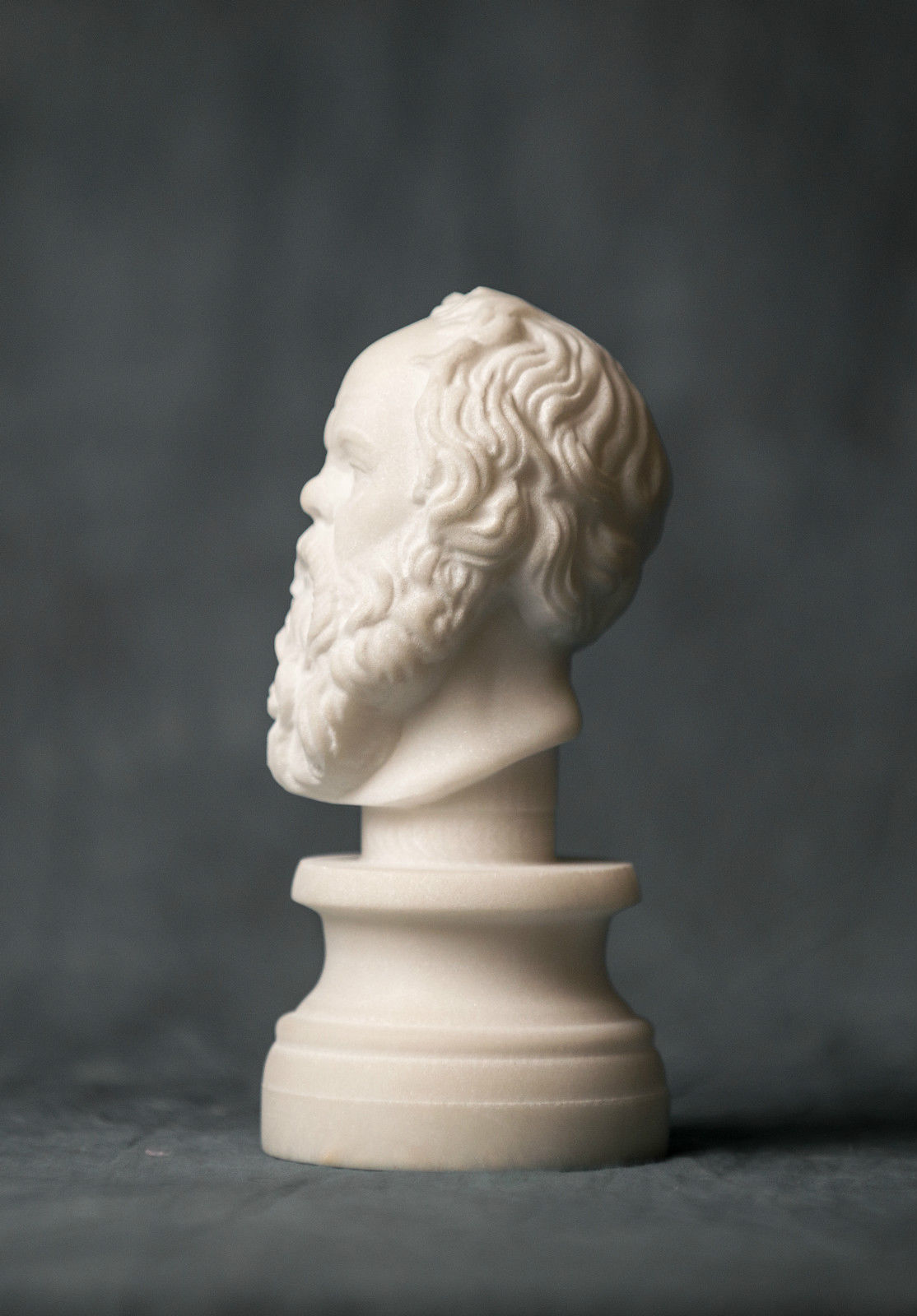 MARBLE bust of Philosopher Socrates carved statue figurine artist sculpture