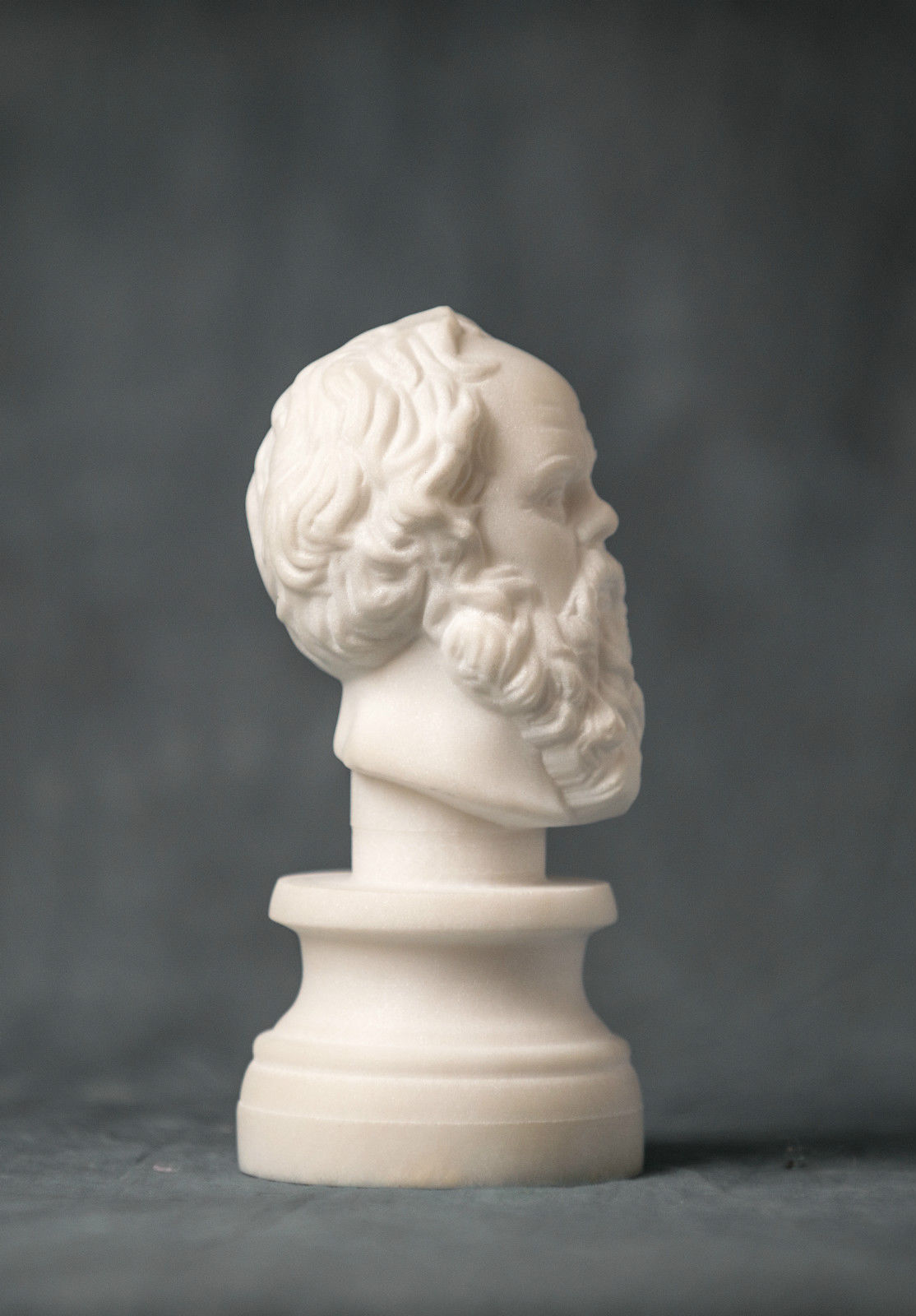 MARBLE bust of Philosopher Socrates carved statue figurine artist sculpture