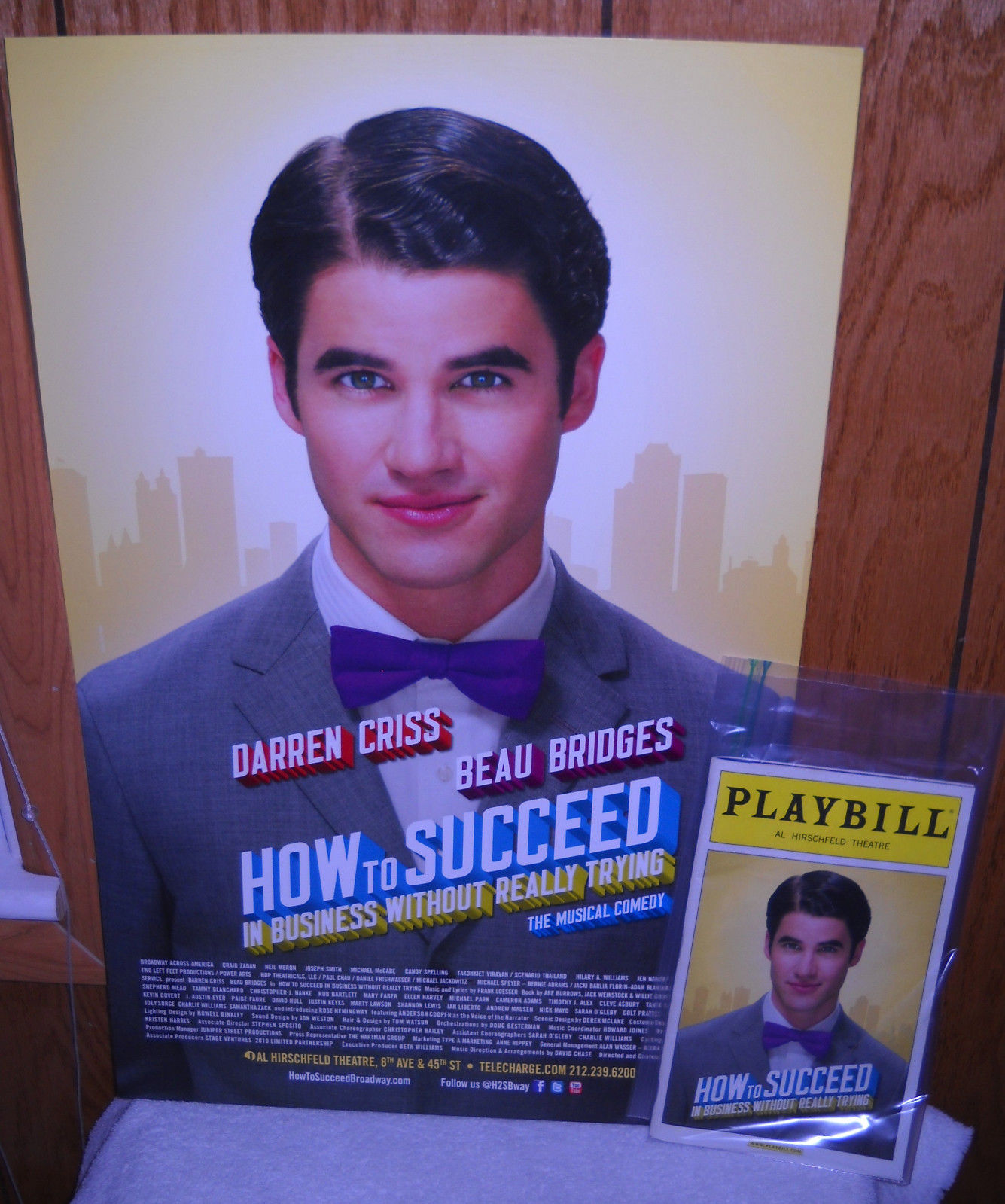 #9578 Darren Criss Playbill, Window Poster How to Succeed in Business Musical