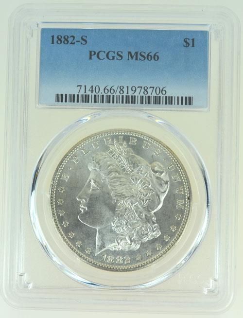 1882-S Morgan Silver Dollar PCGS MS66 (C45)