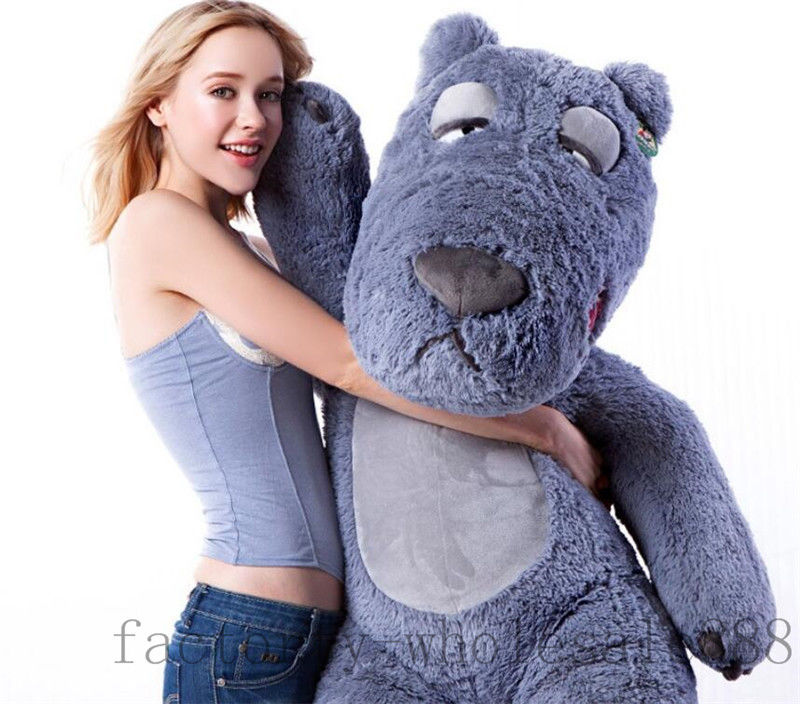 150cm/59" GIANT HUGE BIG STUFFED ANIMAL GREY  TEDDY BEAR PLUSH SOFT TOY PILLOW