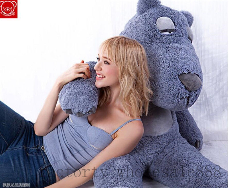 150cm/59" GIANT HUGE BIG STUFFED ANIMAL GREY  TEDDY BEAR PLUSH SOFT TOY PILLOW