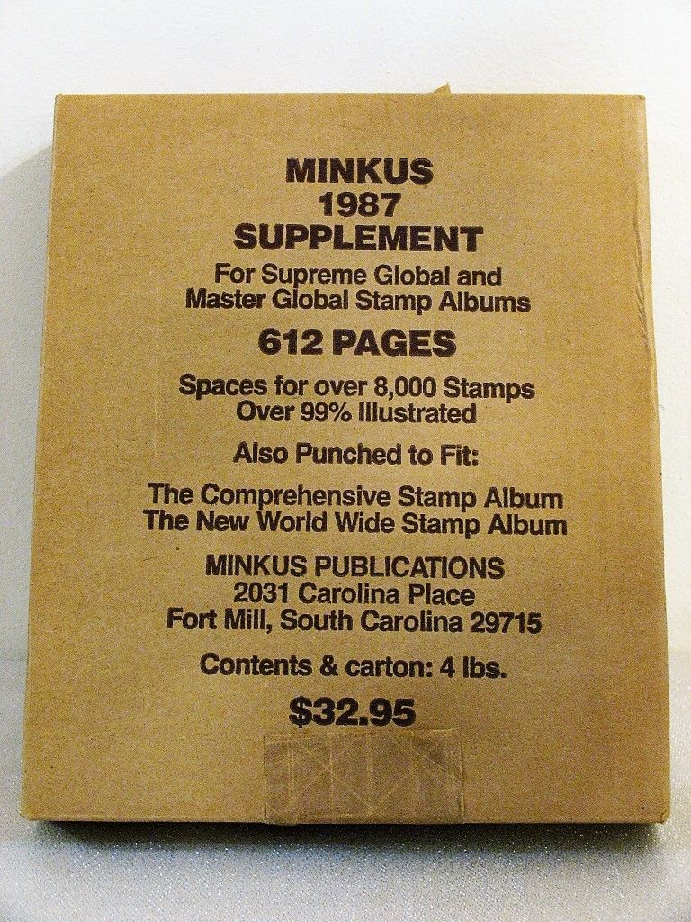 1987 Minkus Worldwide Global Stamp Supplement Sheets NOS SEALED IN BOX