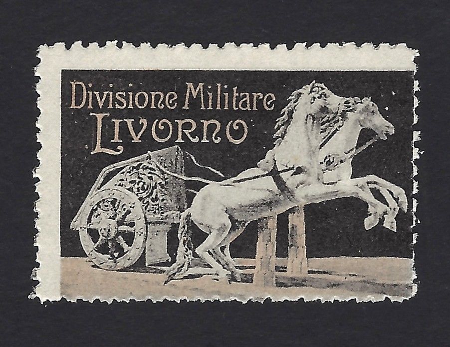 WW1 Delandre ITALIAN ARMY–MILITARY DISTRICT LIVORNO Leghorn poster stamp no gum