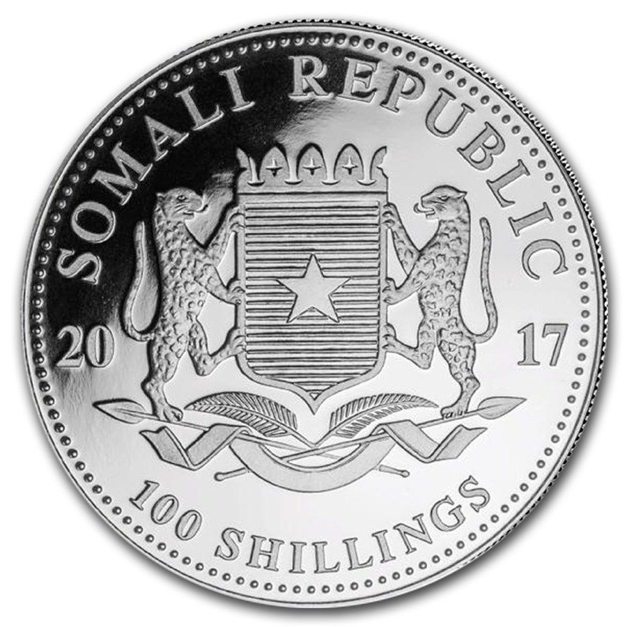 2017 1 oz Somalian Silver Elephant Coin (BU)