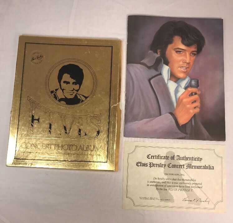 Elvis Presley Concert Photo Album 1977 in Gold Box with Cert. of Authenticity