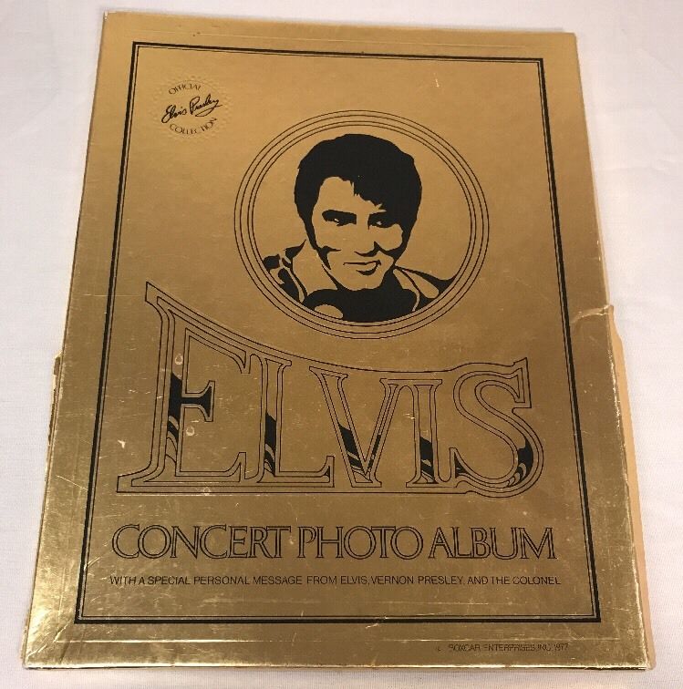 Elvis Presley Concert Photo Album 1977 in Gold Box with Cert. of Authenticity