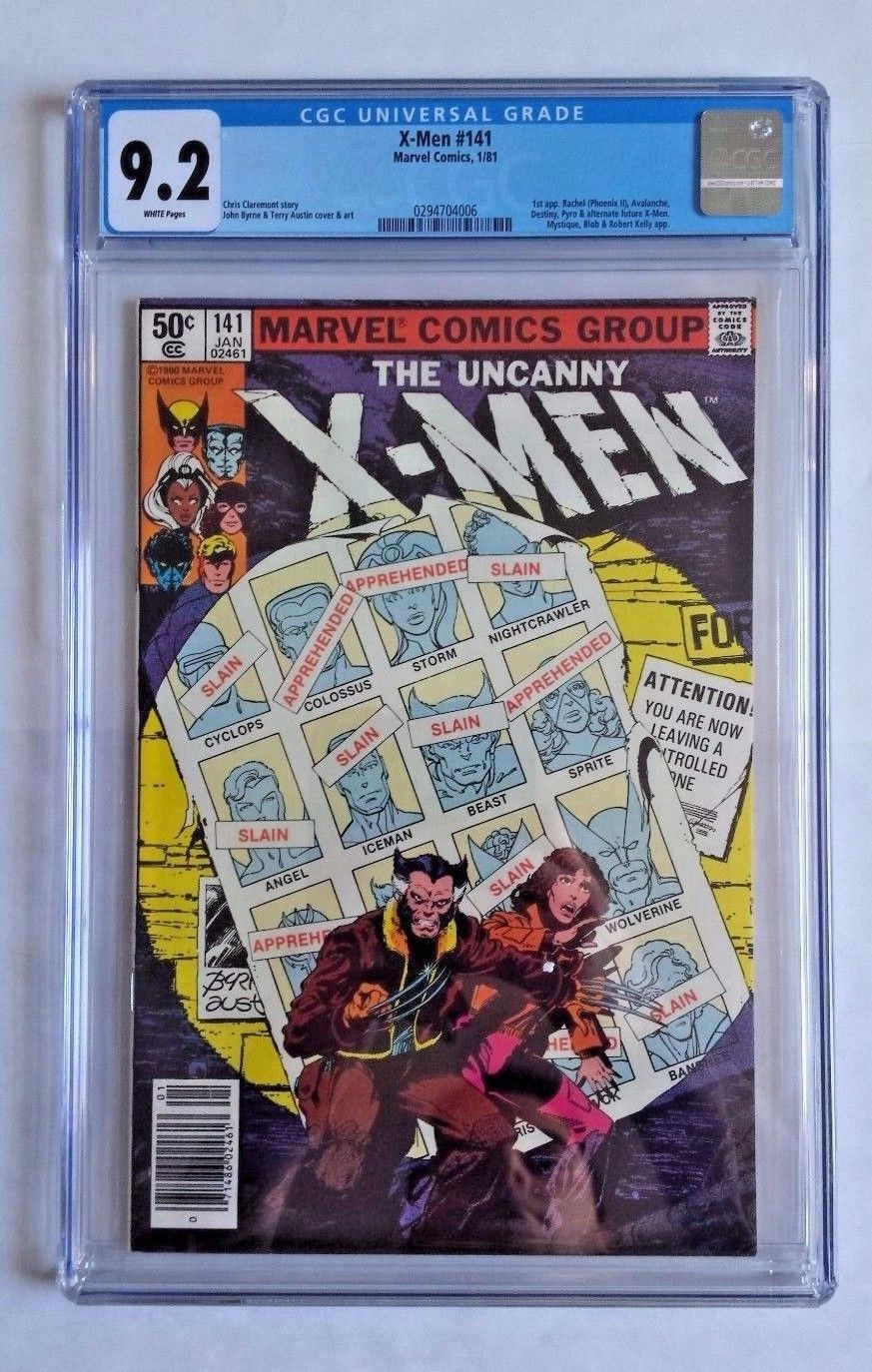 Uncanny X-Men 141 - Days of Future Past KEY Marvel Comics White Pages CGC 9.2