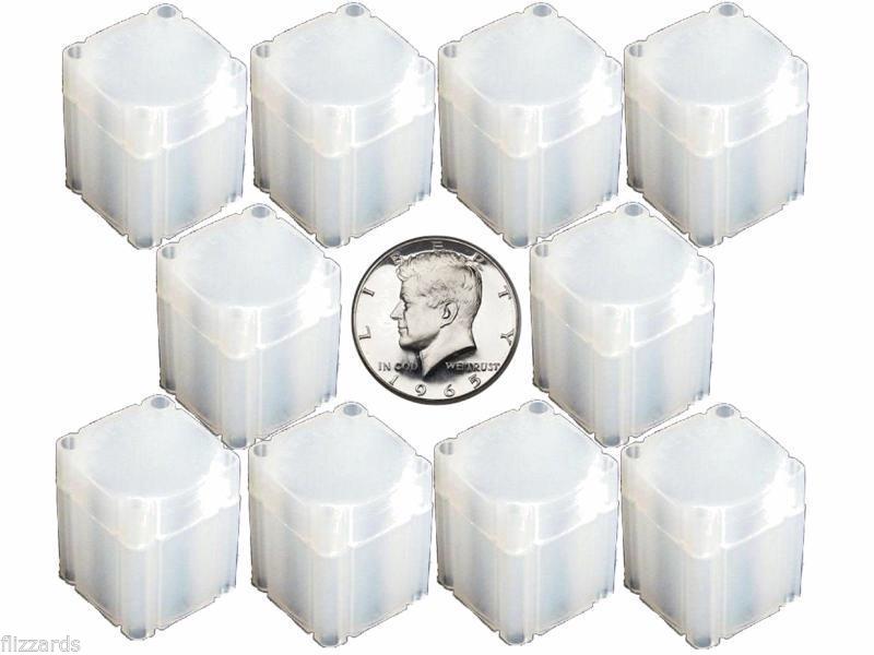 Half Dollar Square Coin Tube Storage, Numis Brand, 30.6mm, 10 pk