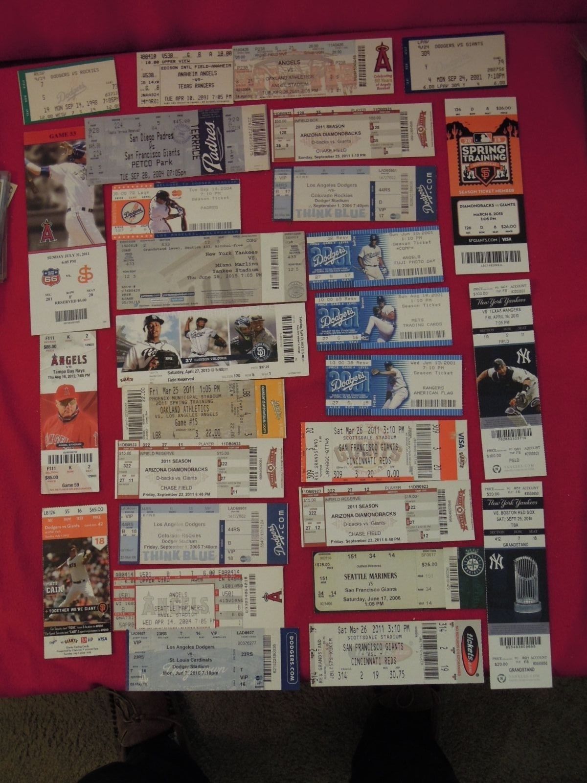 28 PC LOT Major League Baseball Tickets 1998-2015