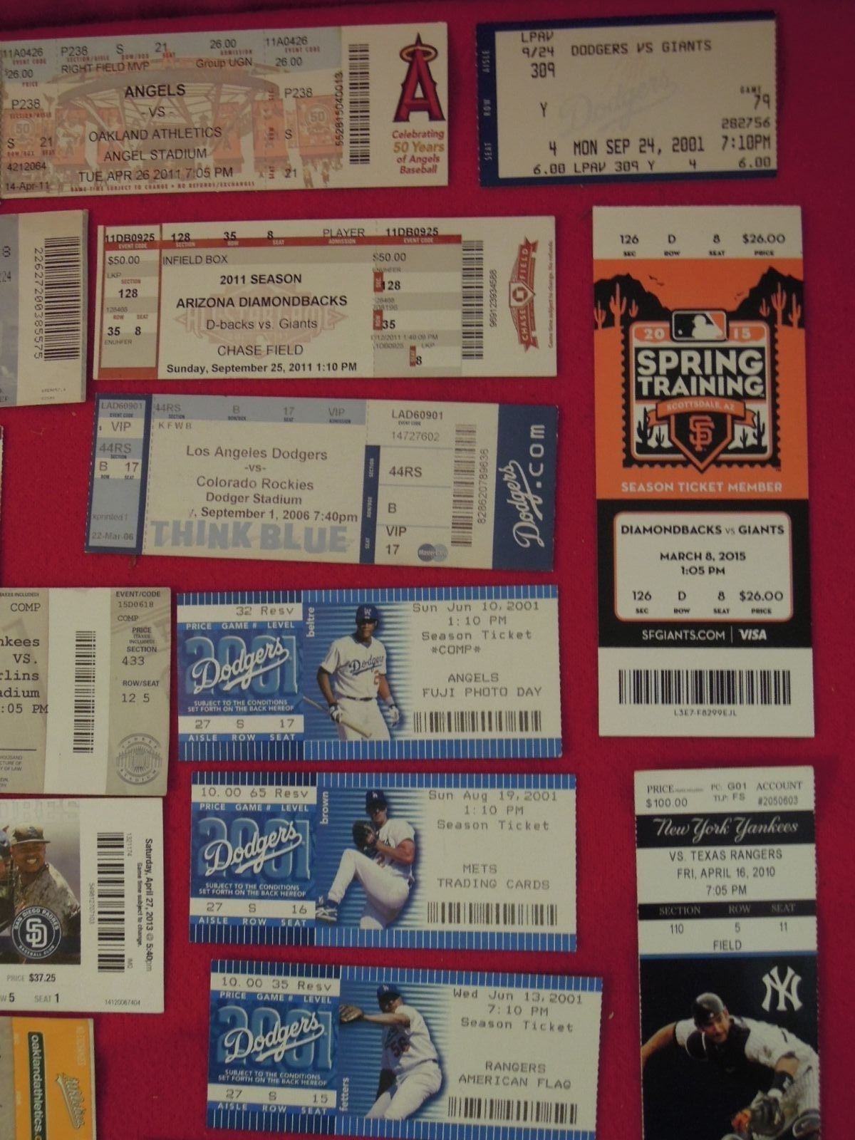 28 PC LOT Major League Baseball Tickets 1998-2015