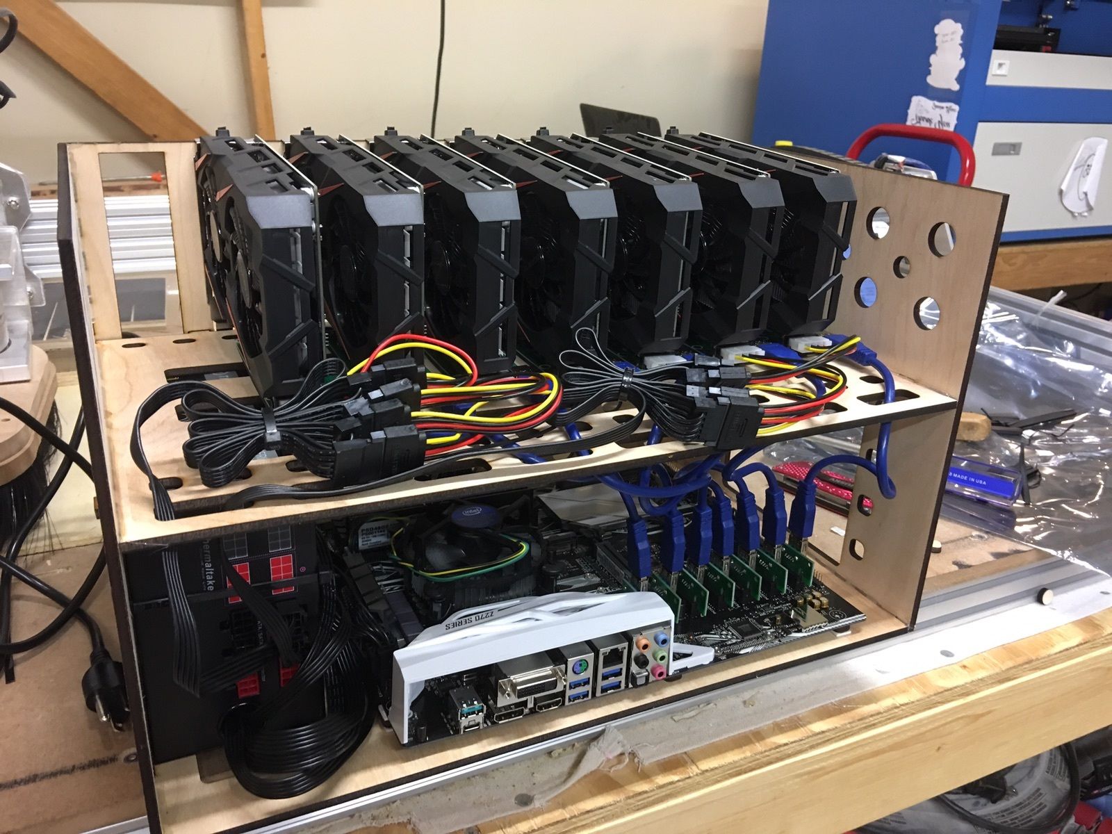 The Unique Rig - Open Air Mining Rig Frame Case 6/7/8/9 GPU ETH ZEC BTC