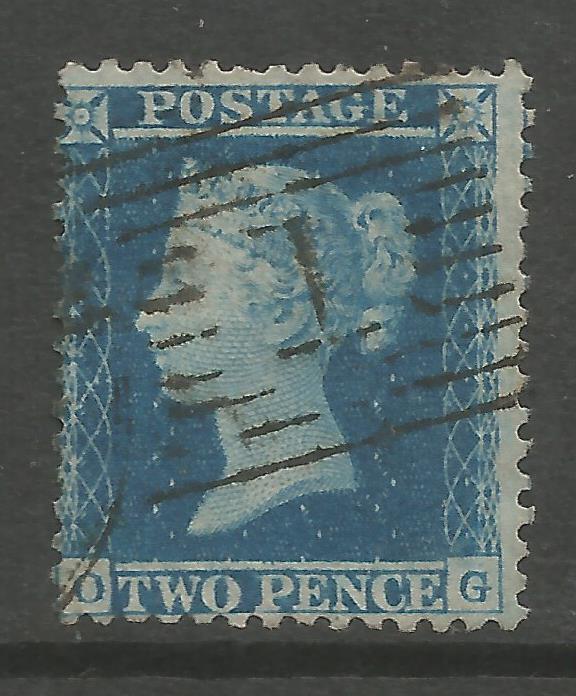 GREAT BRITAIN. 1855. 2d Blue, Plate 5, Watermark Inverted. SG: 27 Wi. Fine Used.