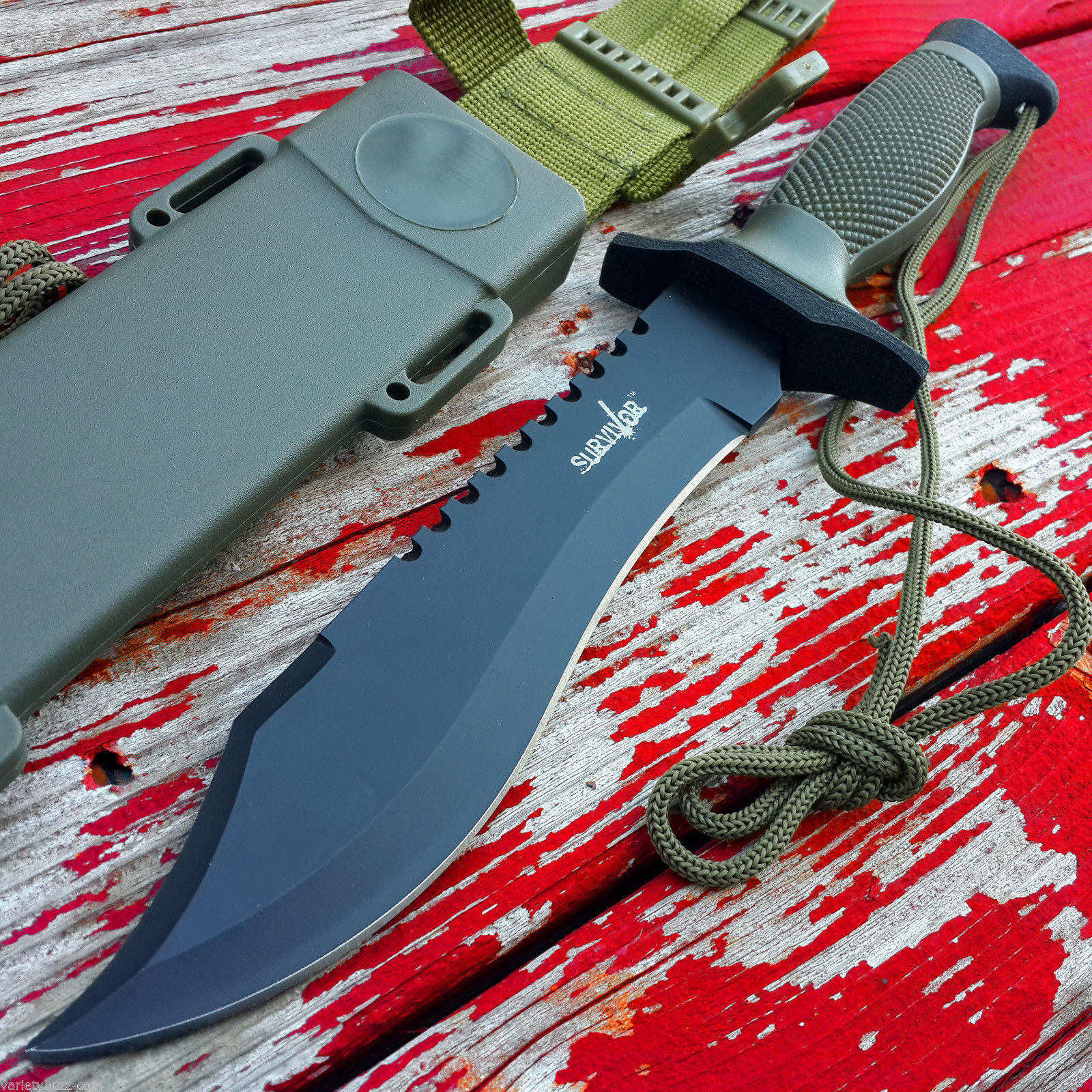 12" TACTICAL BOWIE SURVIVAL HUNTING KNIFE w/ SHEATH MILITARY Combat Fixed Blade