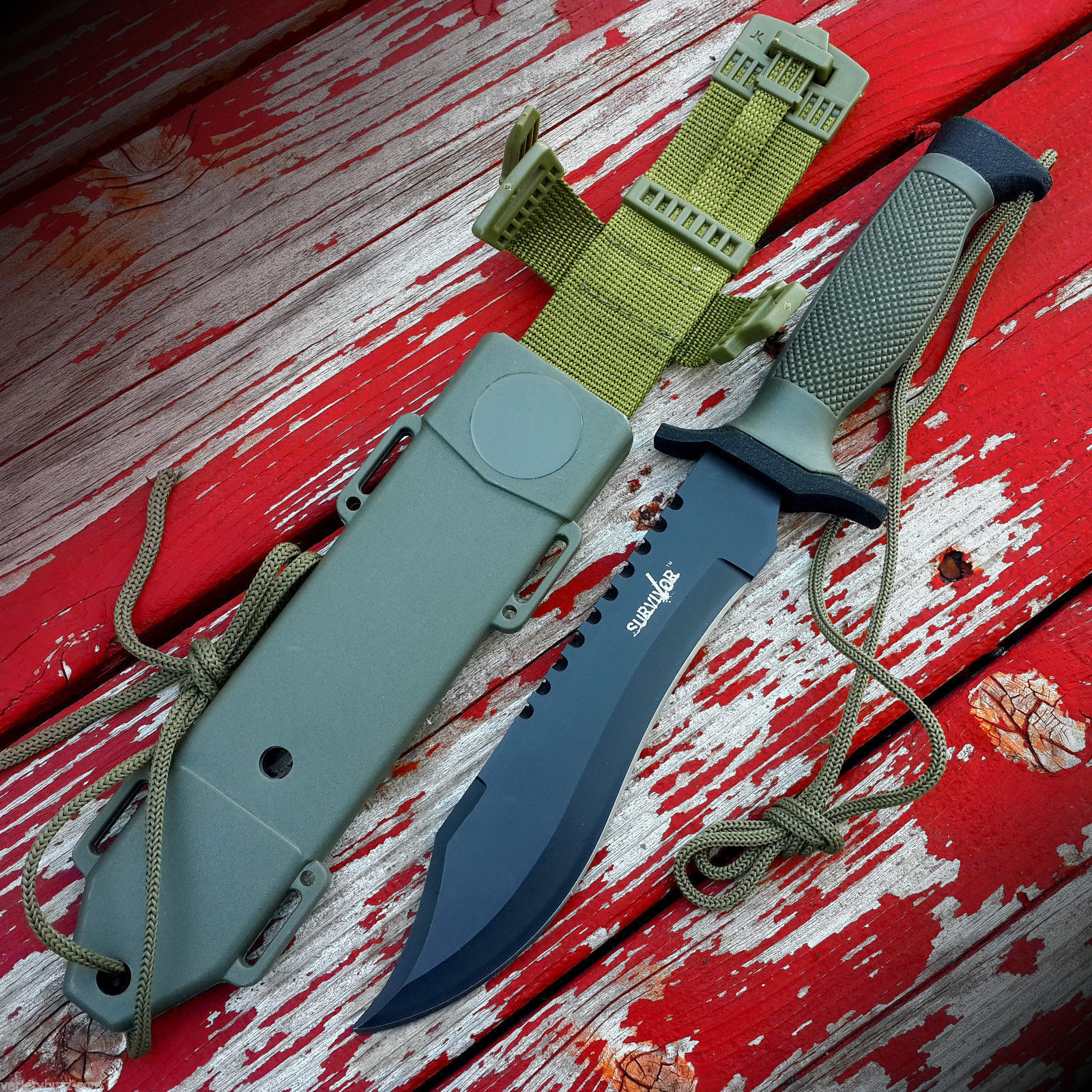 12" TACTICAL BOWIE SURVIVAL HUNTING KNIFE w/ SHEATH MILITARY Combat Fixed Blade