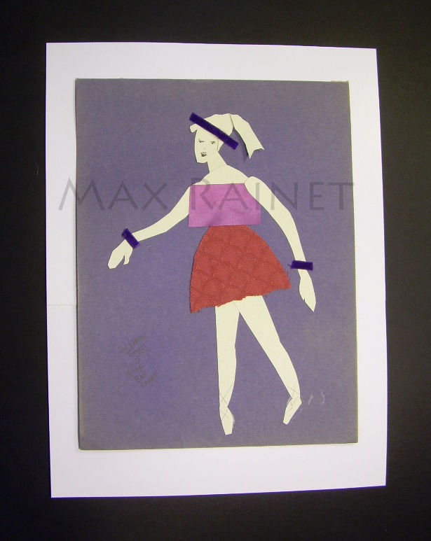 MAX RAINET = ORIGINAL ASSEMBLED COLLAGE = Man + Woman paper puppet ballet dance