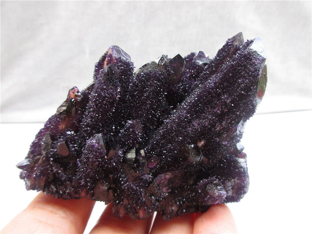 212g Beautiful Amethyst Purple QUARTZ Geode Crystal Cluster Specimen