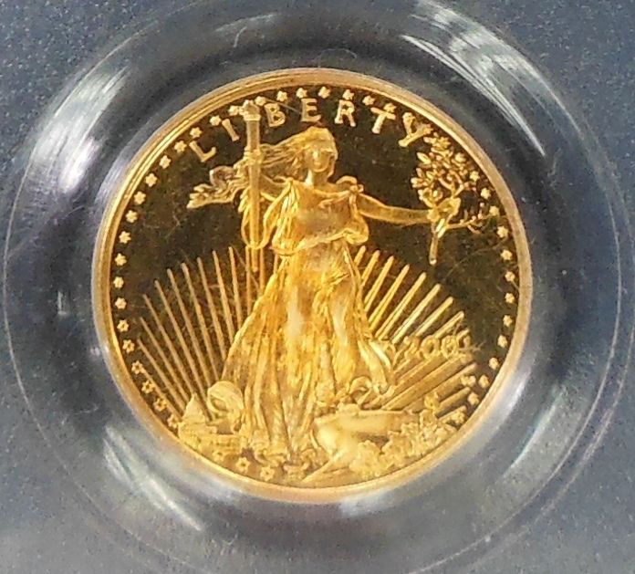 2001-W American Gold Eagle $5 1/10 oz PCGS PR69DCAM