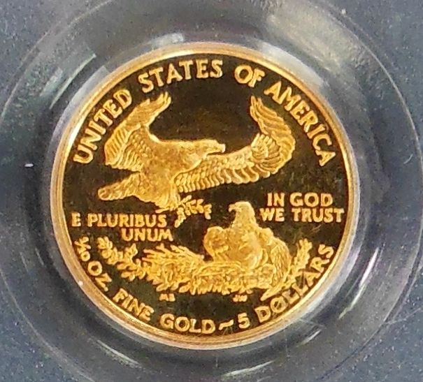 2001-W American Gold Eagle $5 1/10 oz PCGS PR69DCAM